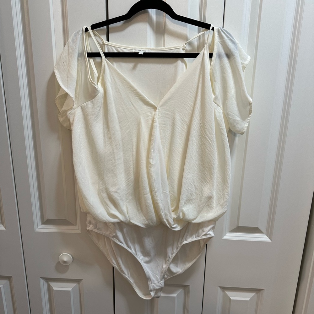 Elegant Cream Blouse Bodysuit